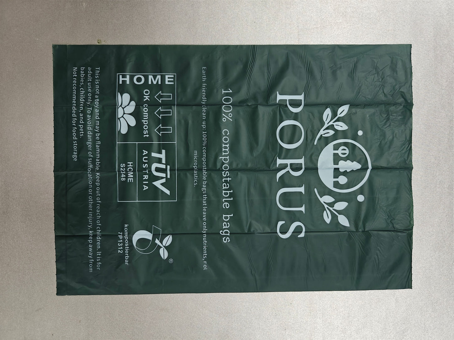 Porus 100% compostable poop bags - Plant based material